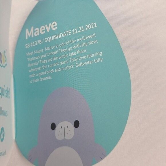 Maeve the Blue Manatee Squishmallow Clip New with tag - Picture 9 of 10